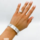 Sterling Silver Disco Ball Ring: Hammered Dome Geometric Band