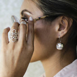 Sterling Silver Abstract Infinity Ring: Geometric Lightweight Design