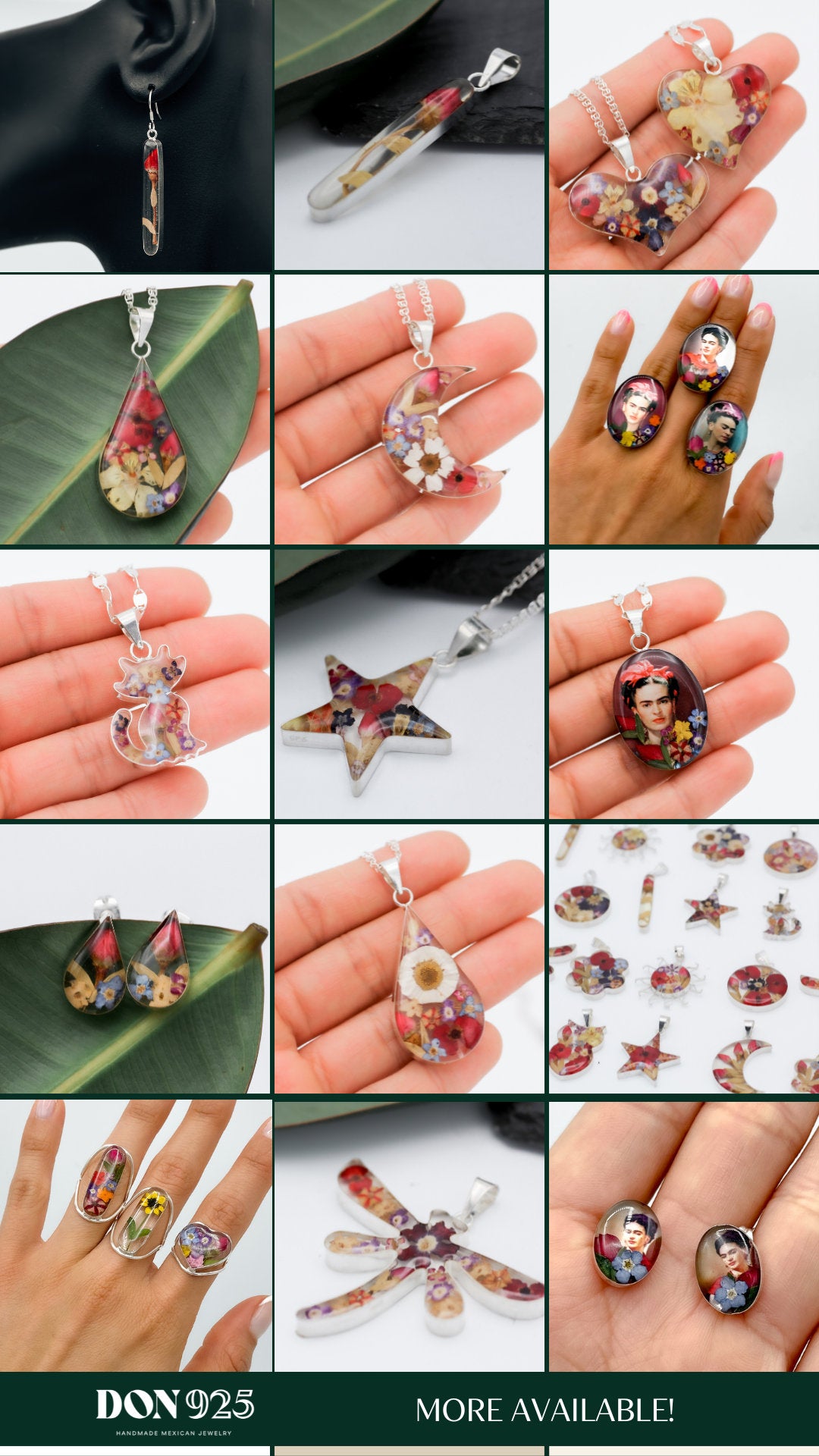 Real Colorful Flowers Adjustable Ring: Sterling Silver, Botanical Resin Jewelry