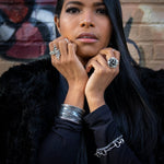 Sterling Silver Boho Studded Wrap Ring