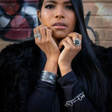 Sterling Silver Boho Studded Wrap Ring