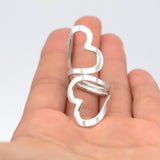 Sterling Silver Heart Wrap Ring: Modern Full Finger Jewelry