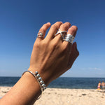 Sterling Silver Multi Band Ring: Chunky Hammered Design