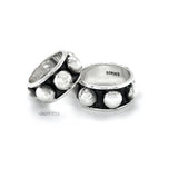 Oxidized Sterling Silver Dome Ring: Chunky Beaded Statement Band, Studded Jewelry