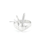 Sterling Silver Hug Ring: Hand-Shaped Statement Ring