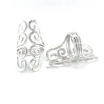 Sterling Silver Curly Wrap Ring: Comfortable Long Boho Design
