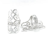 Sterling Silver Curly Wrap Ring: Comfortable Long Boho Design