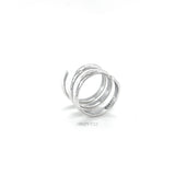 Sterling Silver Wide Spiral Ring: Contemporary Coiled Design