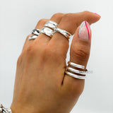 Sterling Silver Wide Spiral Ring: Contemporary Coiled Design