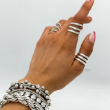 Sterling Silver Wide Spiral Ring: Contemporary Coiled Design
