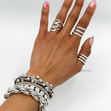 Sterling Silver Wide Spiral Ring: Contemporary Coiled Design