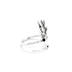 Sterling Silver Deer Skull Ring: Western Rustic Jewelry