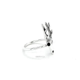 Sterling Silver Deer Skull Ring: Western Rustic Jewelry
