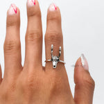 Sterling Silver Deer Skull Ring: Western Rustic Jewelry