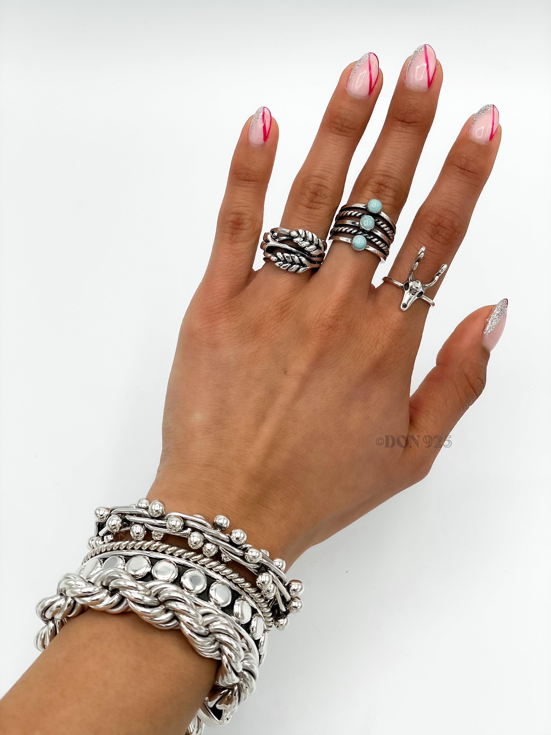 Sterling Silver Deer Skull Ring: Western Rustic Jewelry