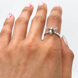 Sterling Silver Honey Bee Ring: Dainty Insect Jewelry