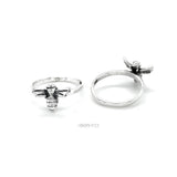Sterling Silver Honey Bee Ring: Dainty Insect Jewelry