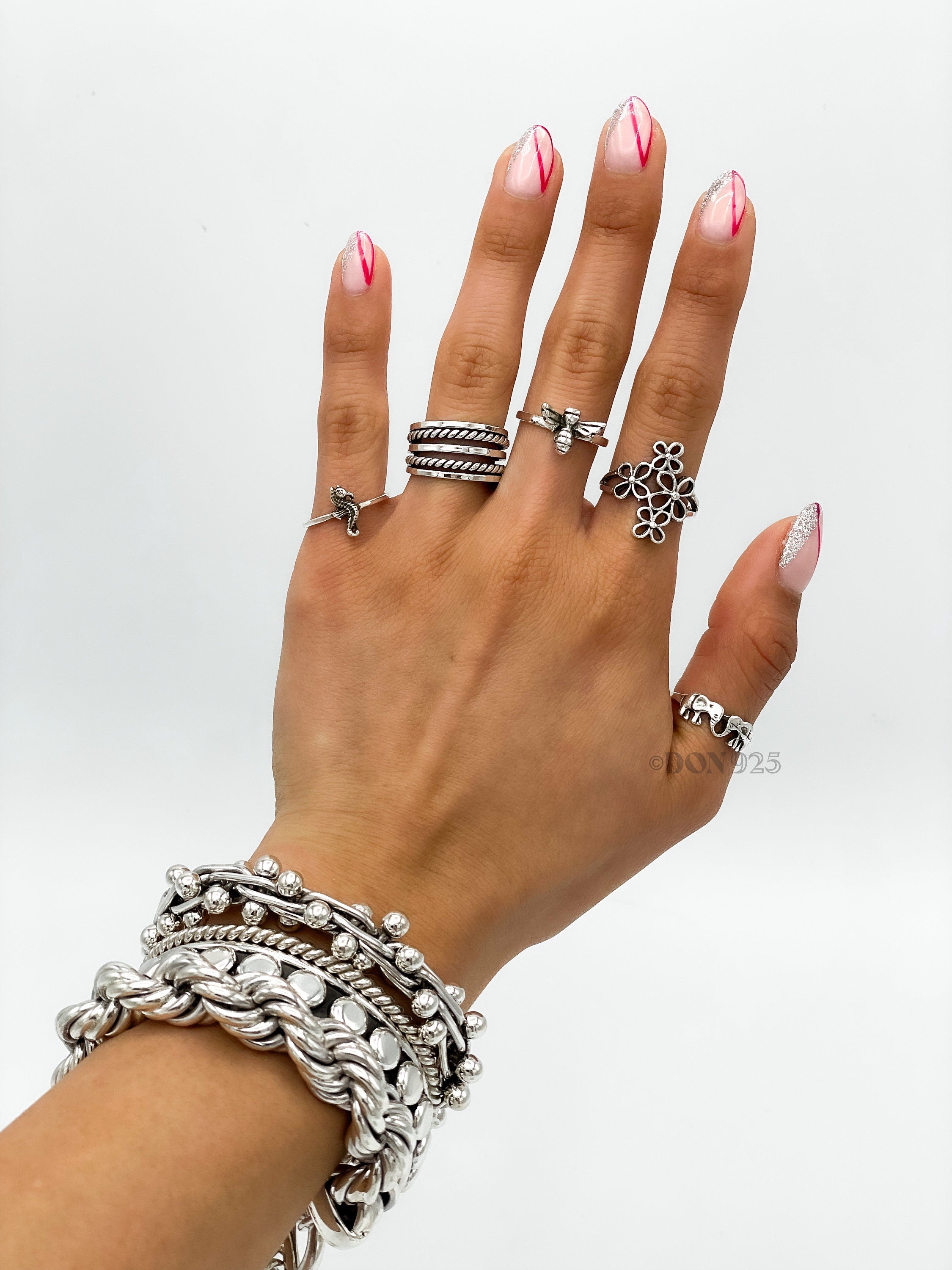 Sterling Silver Kissing Elephants Ring: Lucky Animal Jewelry