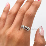 Sterling Silver Kissing Elephants Ring: Lucky Animal Jewelry