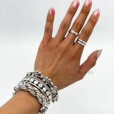 Sterling Silver Crossover Ring: Modern Interlocking Band