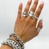 Sterling Silver Crossover Ring: Modern Interlocking Band