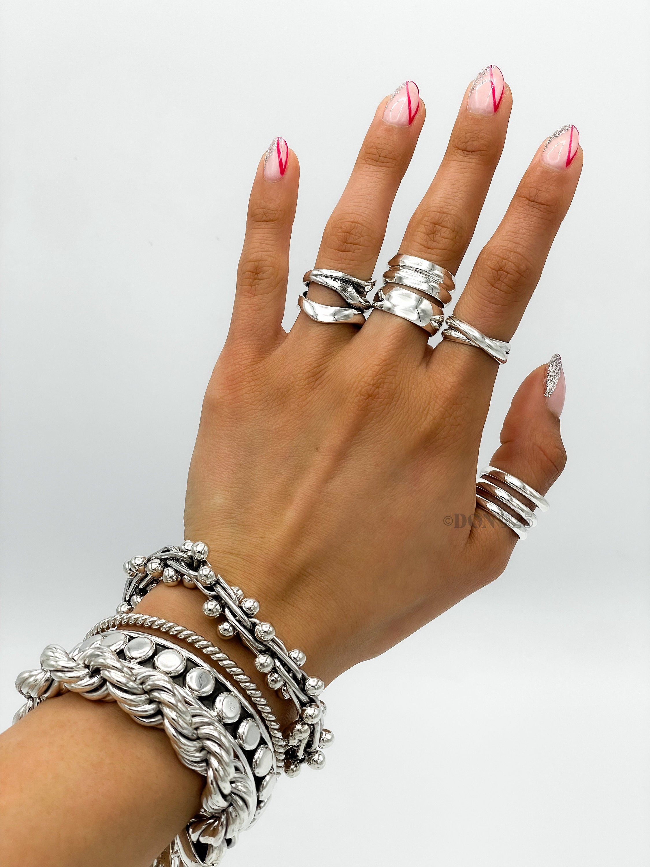 Sterling Silver Crossover Ring: Modern Interlocking Band