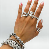 Sterling Silver Wide Spiral Ring: Contemporary Coiled Design
