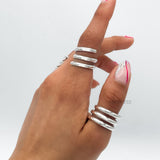 Sterling Silver Wide Spiral Ring: Contemporary Coiled Design