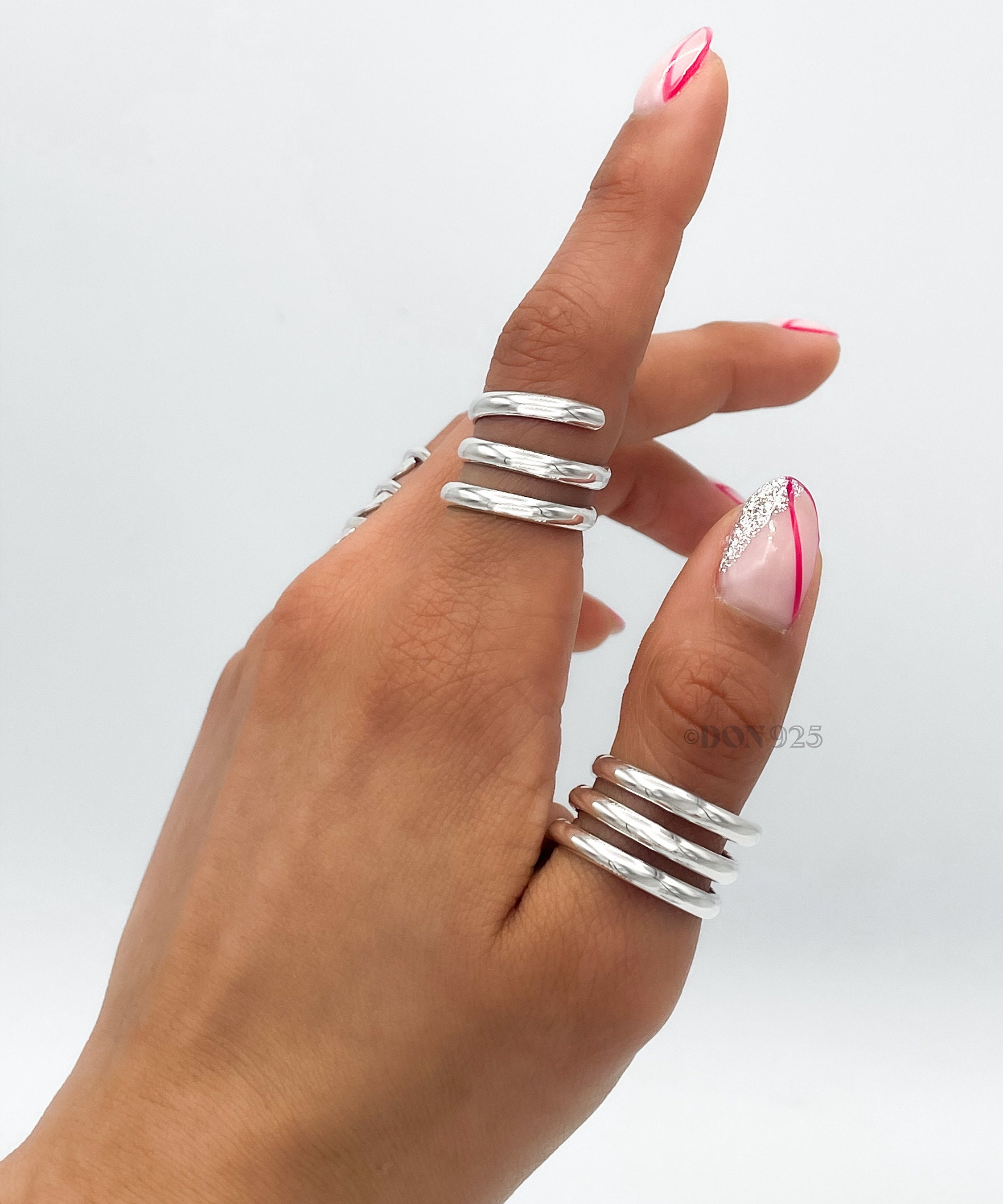 Sterling Silver Wide Spiral Ring: Contemporary Coiled Design