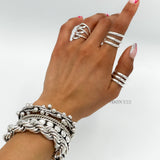 Sterling Silver Wide Spiral Ring: Contemporary Coiled Design