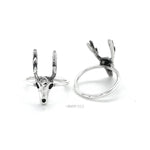 Sterling Silver Deer Skull Ring: Western Rustic Jewelry