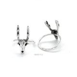 Sterling Silver Deer Skull Ring: Western Rustic Jewelry