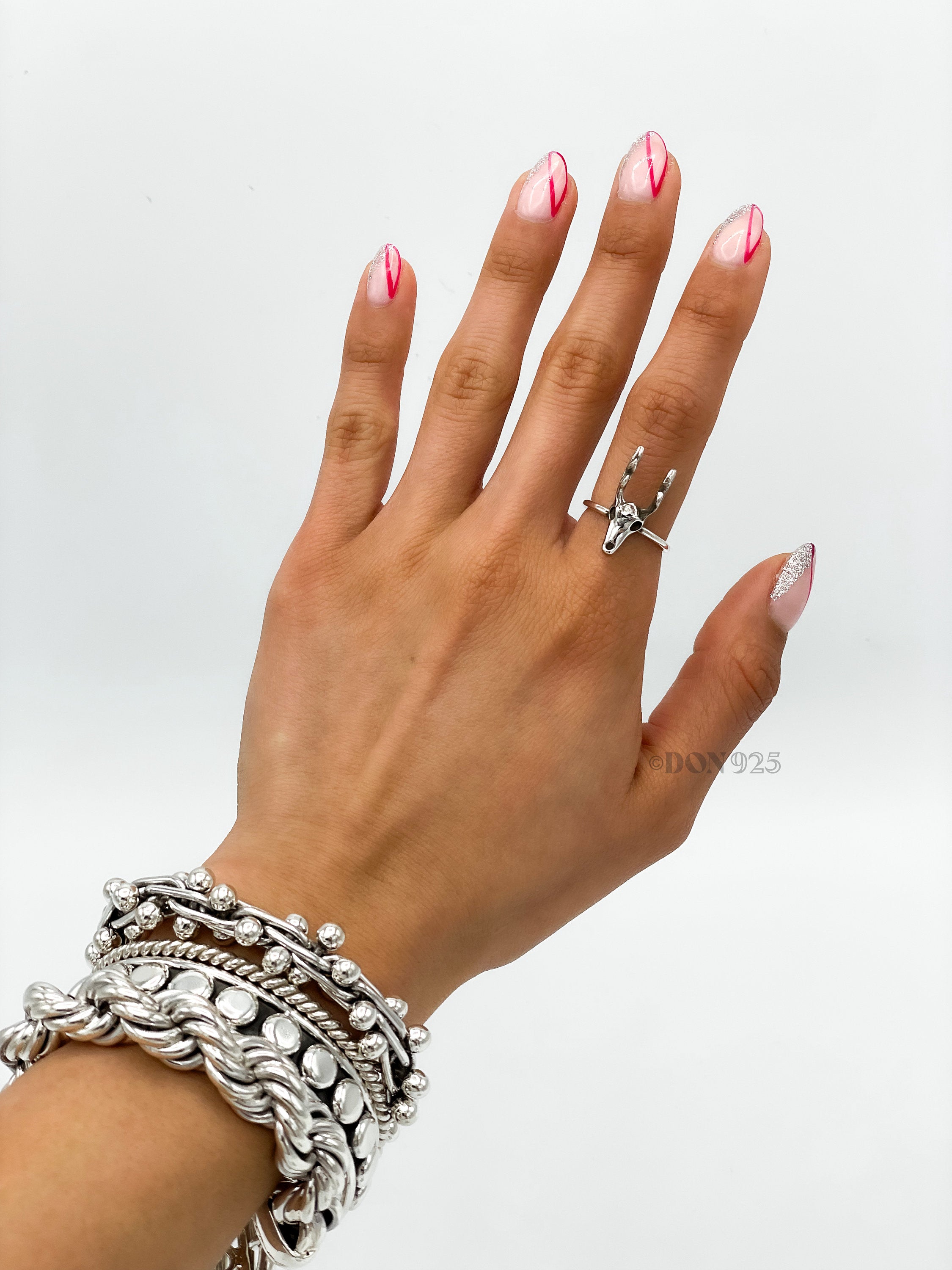 Sterling Silver Deer Skull Ring: Western Rustic Jewelry