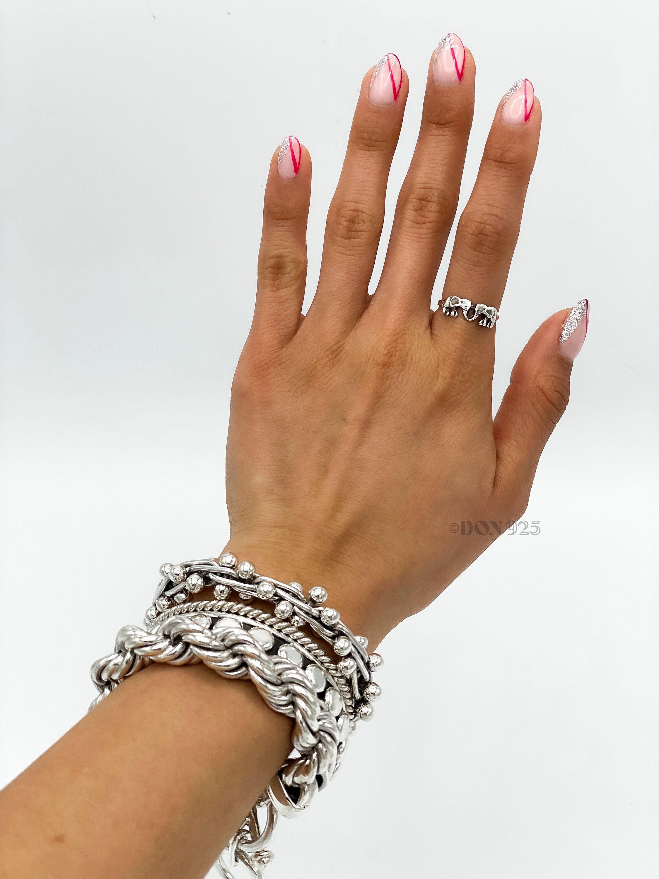 Sterling Silver Kissing Elephants Ring: Lucky Animal Jewelry