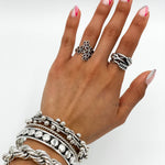 Sterling Silver Floral Ring: Lightweight Flower Jewelry
