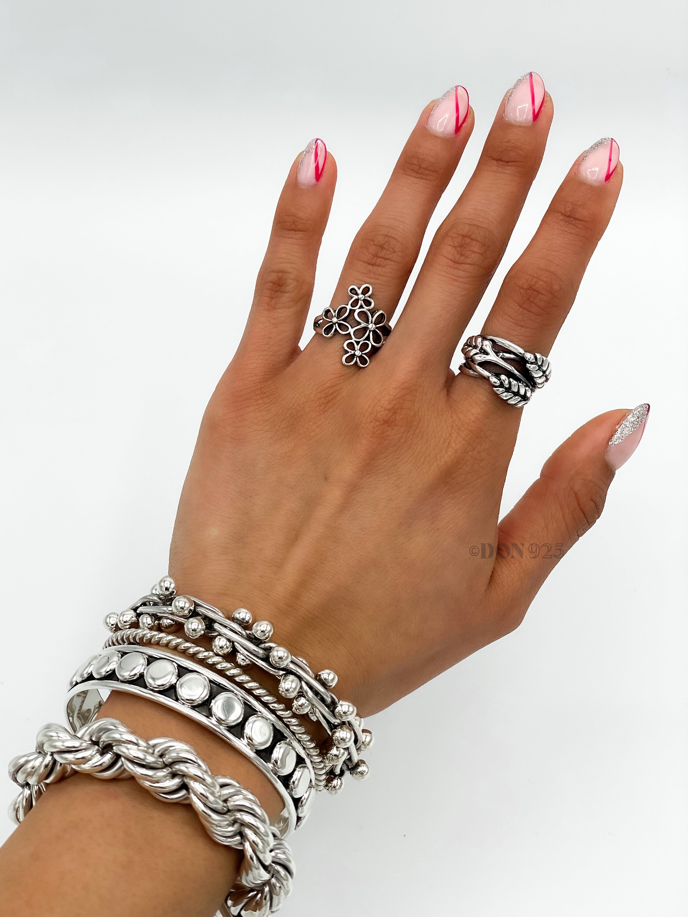 Sterling Silver Floral Ring: Lightweight Flower Jewelry