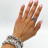 Sterling Silver Floral Ring: Lightweight Flower Jewelry