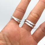 Sterling Silver Crossover Ring: Modern Interlocking Band