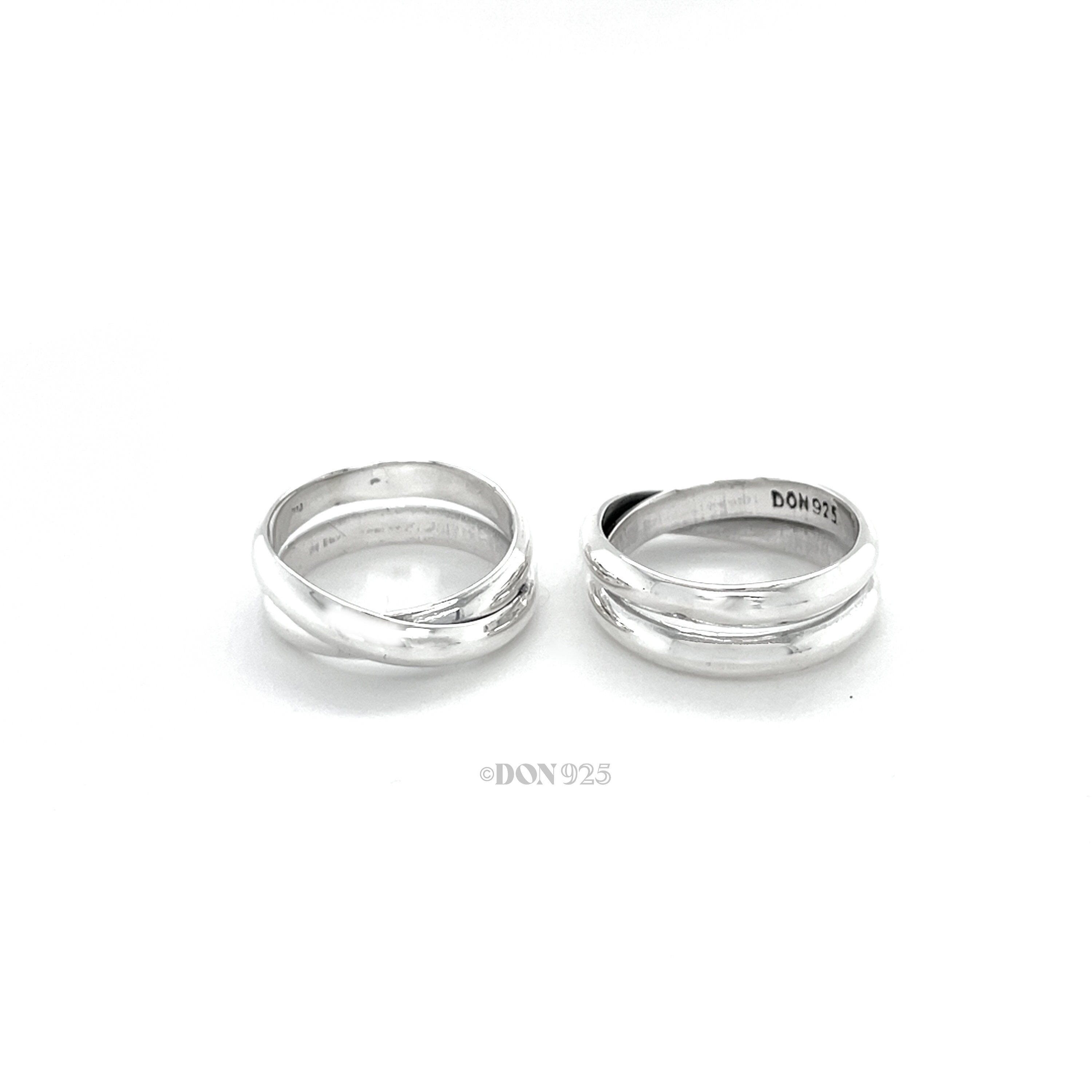 Sterling Silver Crossover Ring: Modern Interlocking Band