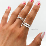Sterling Silver Crossover Ring: Modern Interlocking Band
