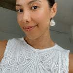 Large Sterling Silver Seashell Drop Earrings: Statement Beach Jewelry