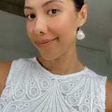 Large Sterling Silver Seashell Drop Earrings: Statement Beach Jewelry