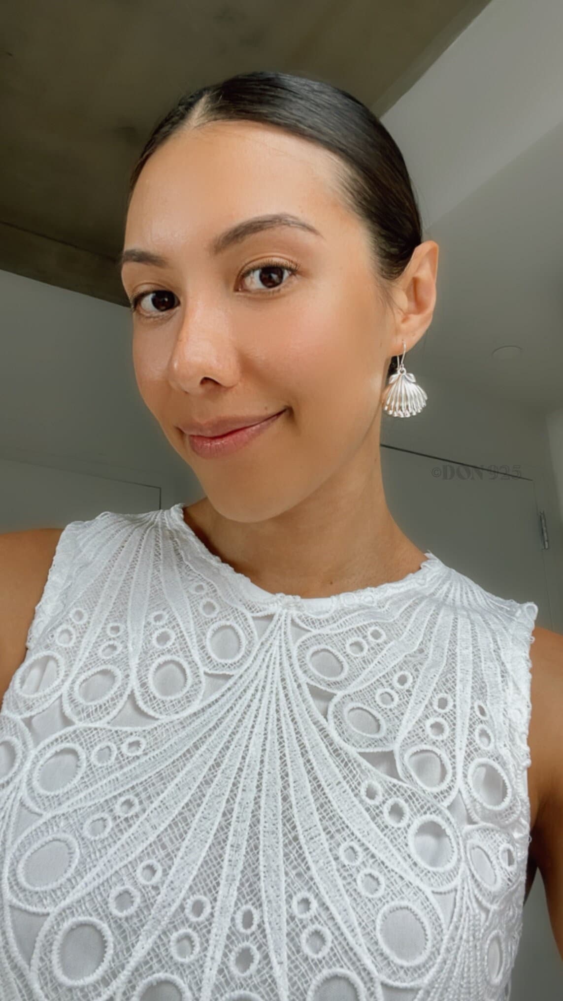 Large Sterling Silver Seashell Drop Earrings: Statement Beach Jewelry
