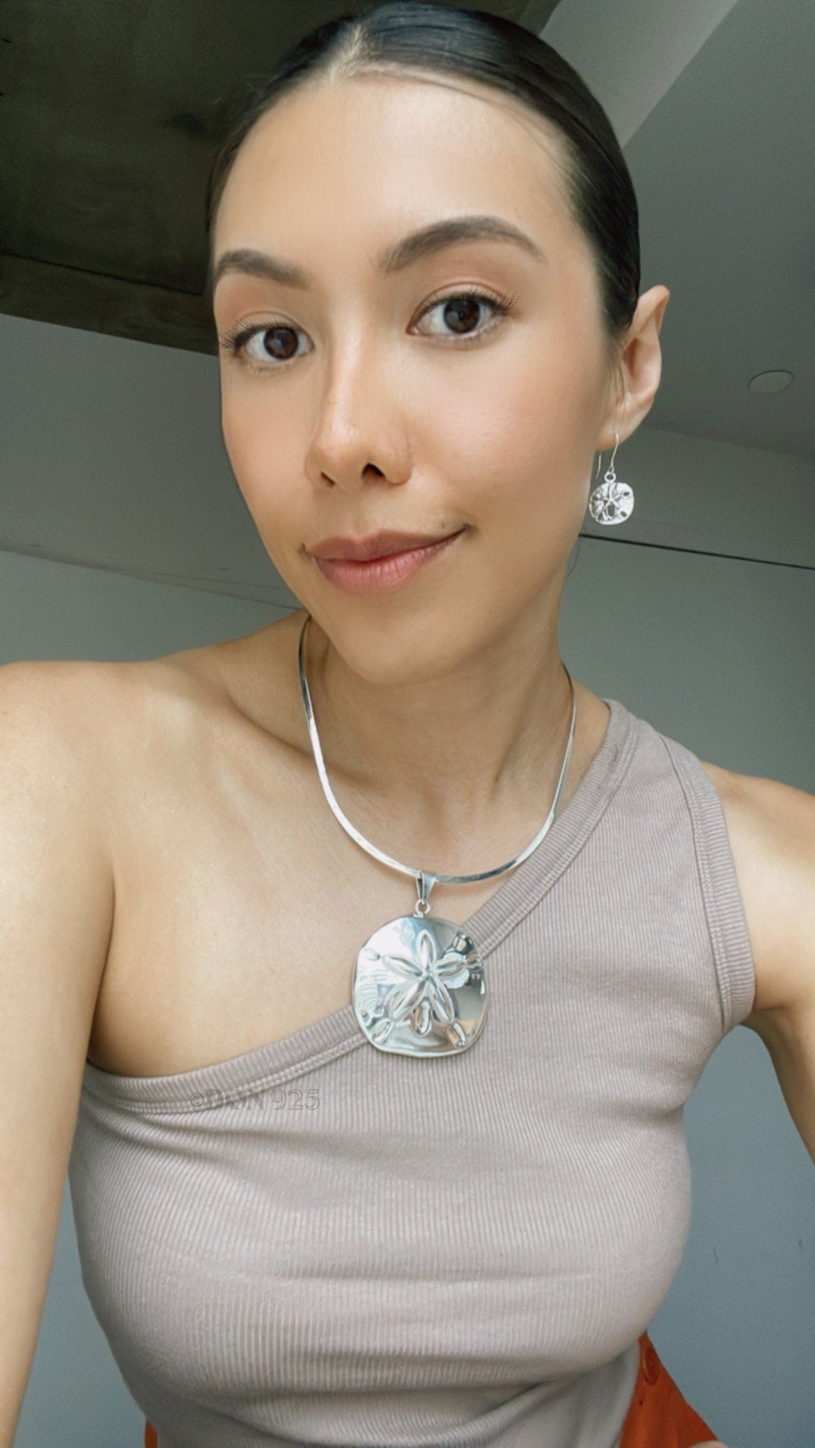 Sterling Silver Sand Drop Dollar Earrings: Shell Beach Jewelry