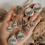 Sterling Silver Seashell Dangle Earrings: Big Statement Beach Jewelry