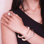 Sterling Silver Big Ball Adjustable Ring