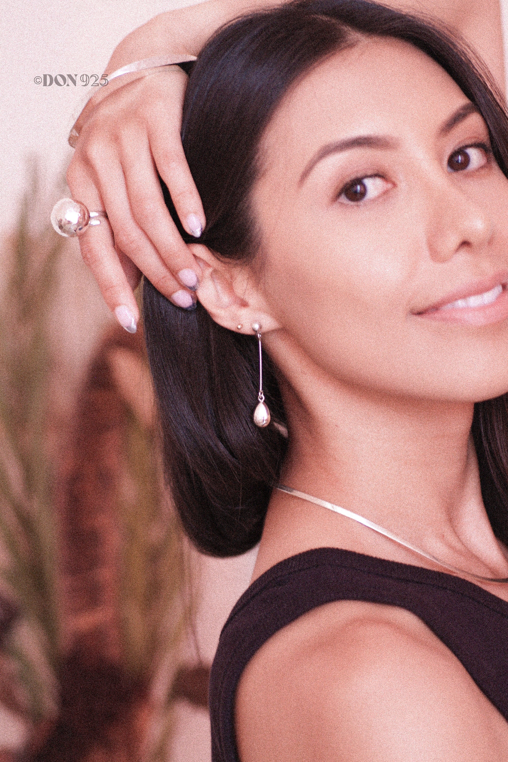 Sterling Silver Big Ball Adjustable Ring