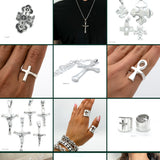 Sterling Silver Cutout Cross Ring: Lightweight, Religious Faith Jewelry