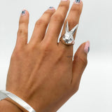 Sterling Silver Rabbit Ring: Heavy Solid Bunny Statement Jewelry