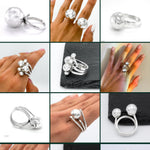 Wide Sterling Silver Studded Ring: Blackened Statement Band, Western Style Jewelry